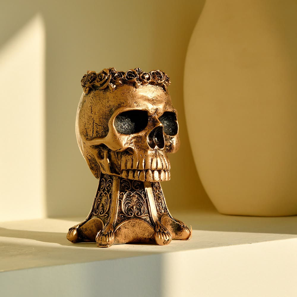 WorldNorse Skull Skeleton Resin Vase Decor