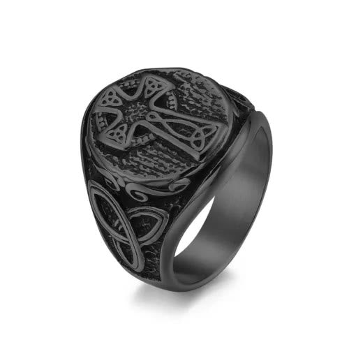 WorldNorse Nordic Gothic Celtic Knot Cross Ring