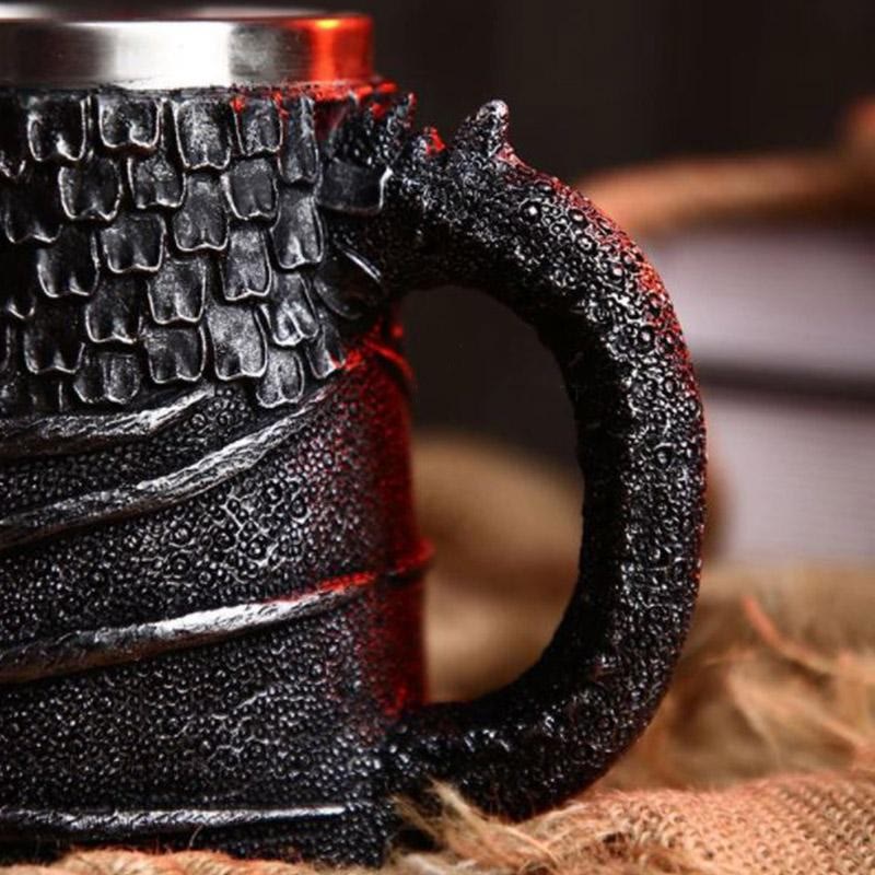 WorldNorse Black Dragon Steel Mug