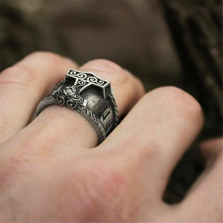 WorldNorse Classic Thor's Hammer Rune Viking Ring