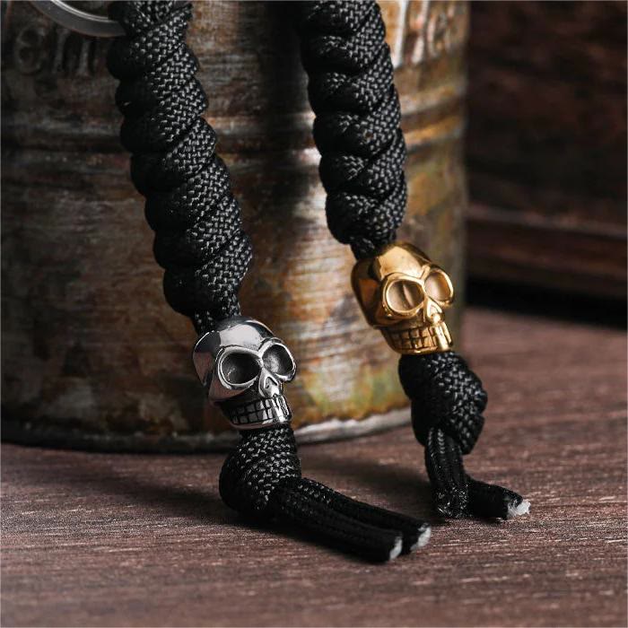 WorldNorse Skull Parachute Rope Keychain