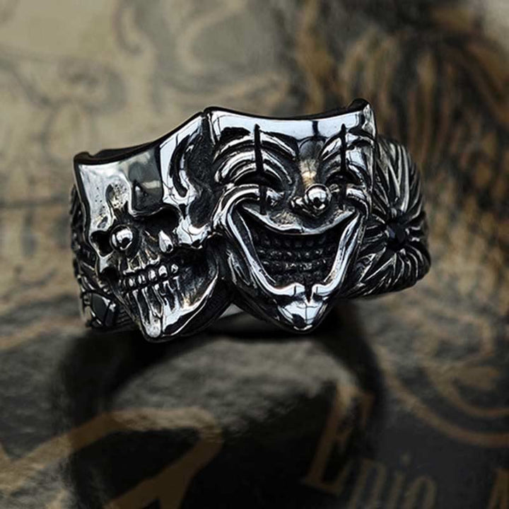 WorldNorse Dual-Sided Good And Evil Clown Ring