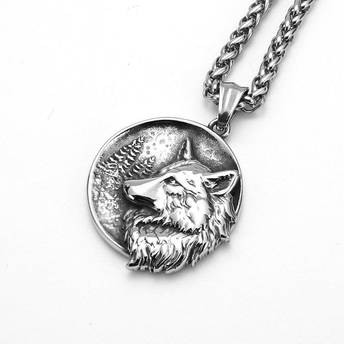 WorldNorse Men's Viking Wolf Necklace