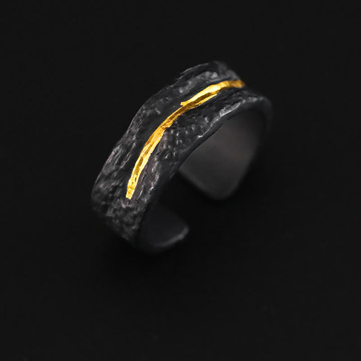 WorldNorse 999 Sterling Silver Flowing Gold Ring