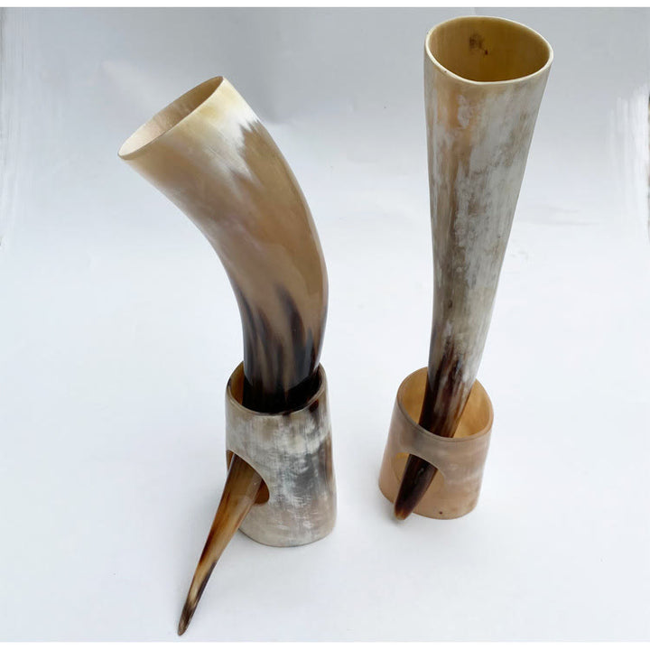 WorldNorse Handcrafted With Stand Drinking Horn