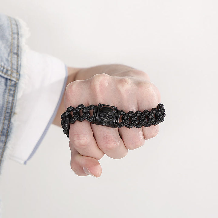 WorldNorse Punk Skeletons Head Bracelet