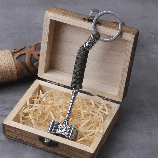 WorldNorse Vikings Thor's Hammer Survival Rope Keychain