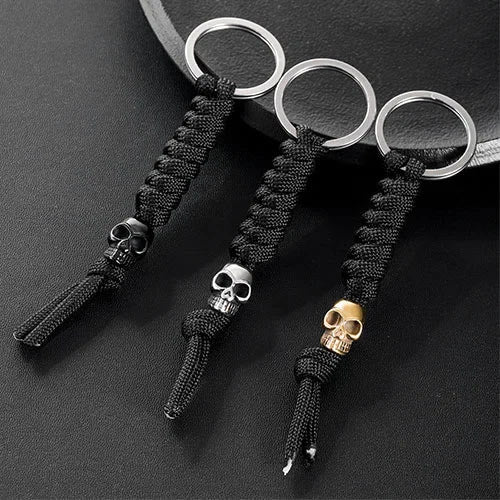 WorldNorse Skull Parachute Rope Keychain