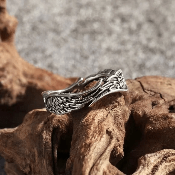 WorldNorse Angel Wing Feather Ring