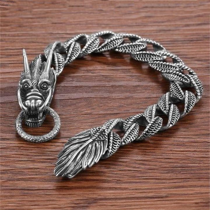 WorldNorse Dragon Head And Tail Interlocked Bracelet