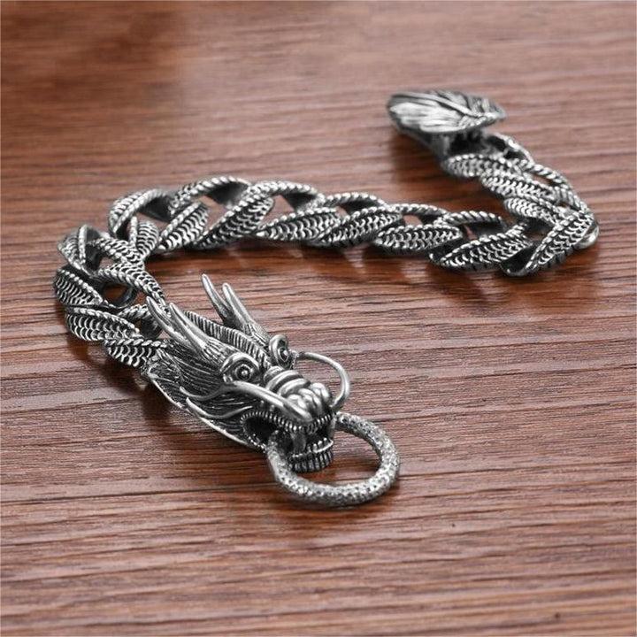 WorldNorse Dragon Head And Tail Interlocked Bracelet