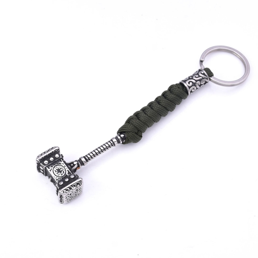 WorldNorse Vikings Thor's Hammer Survival Rope Keychain