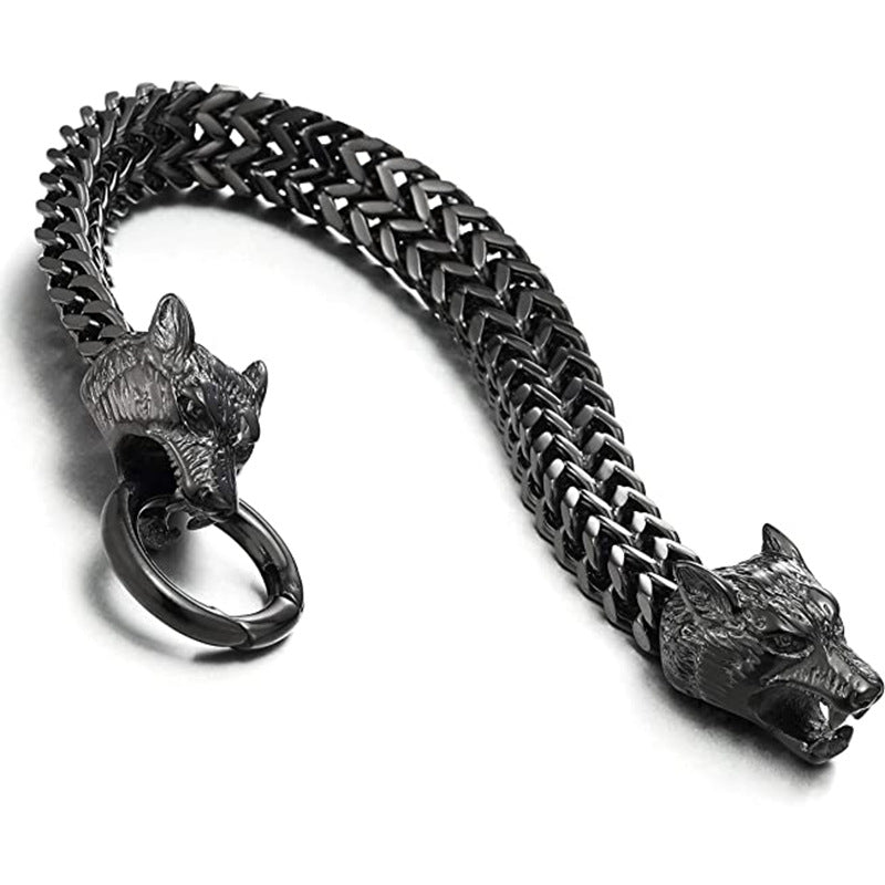 Flash Sale - WorldNorse Wolf Head Viking Titanium Steel Strengthen Bracelet