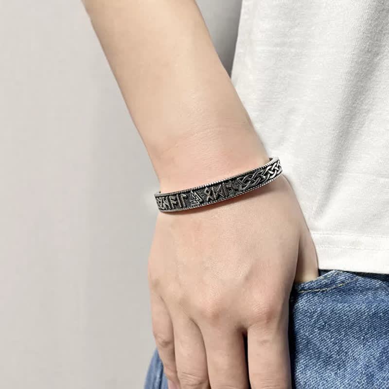 WorldNorse Men's Vintage Norse Valknut Viking Bracelet - image 1