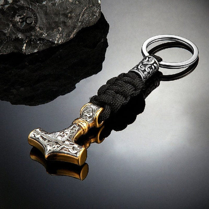 WorldNorse Mjolnir Paracord And Stainless Steel Keychain