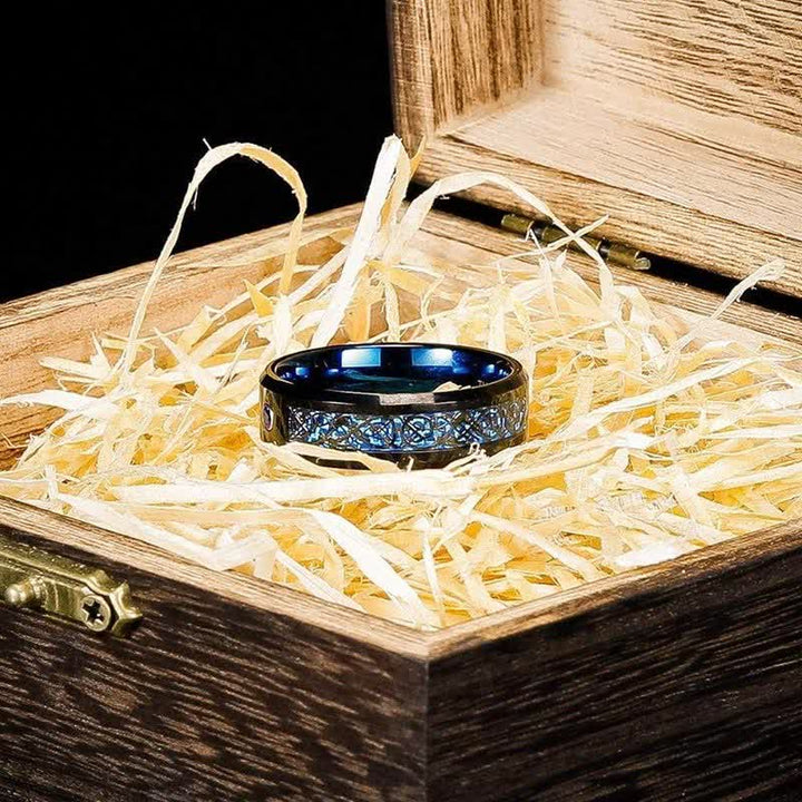 WorldNorse Viking Style Alloy Ring - Blue - US 14 - image 0