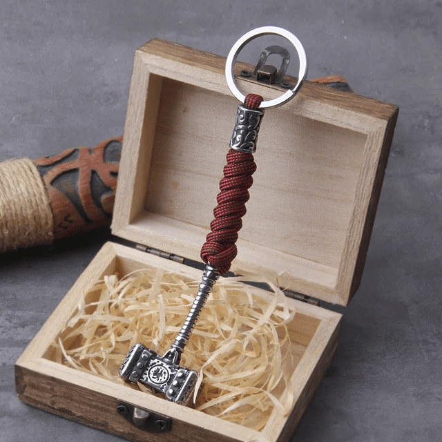 WorldNorse Vikings Thor's Hammer Survival Rope Keychain