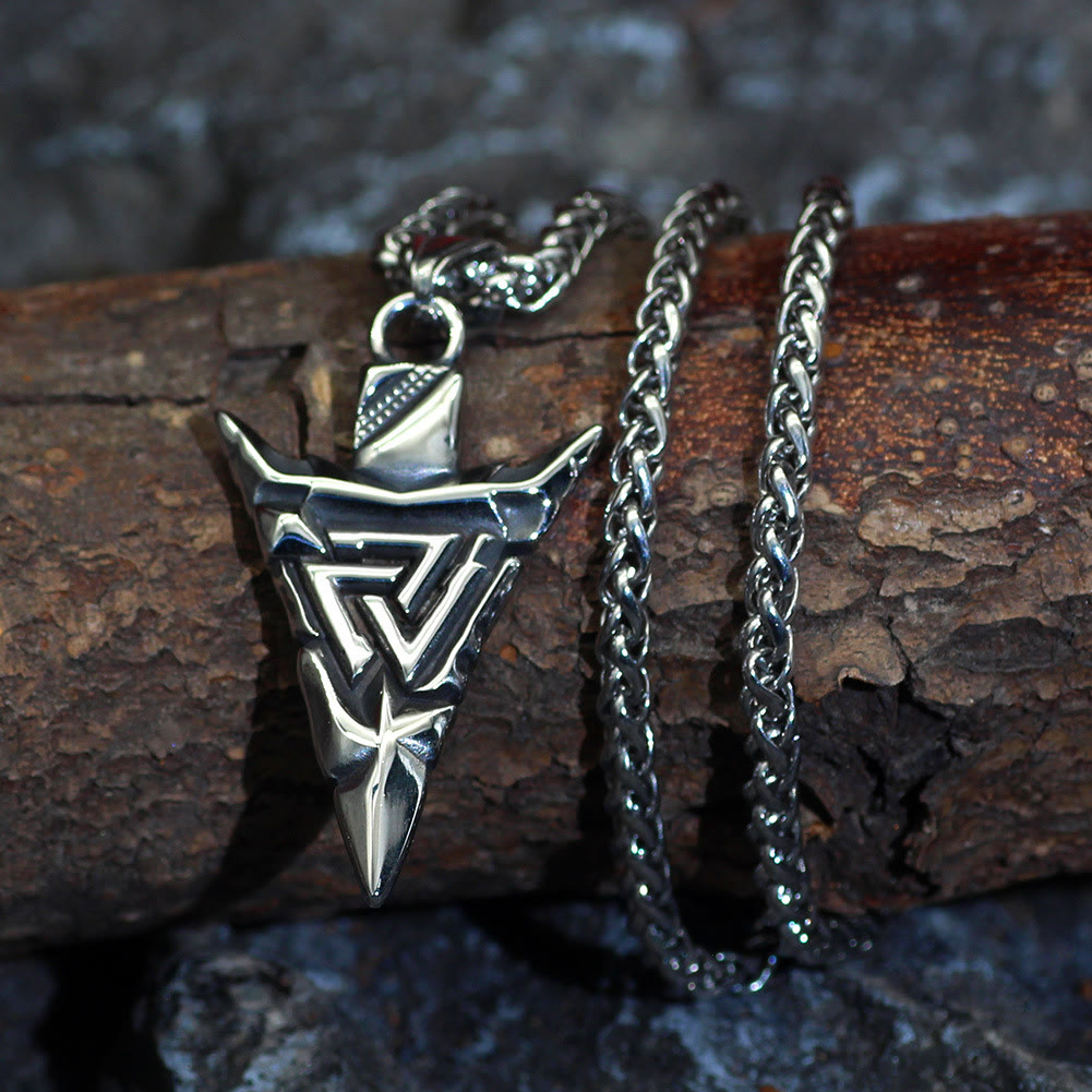 WorldNorse Odin's Guidance: Valknut And Gungnir With Othala Rune Necklace
