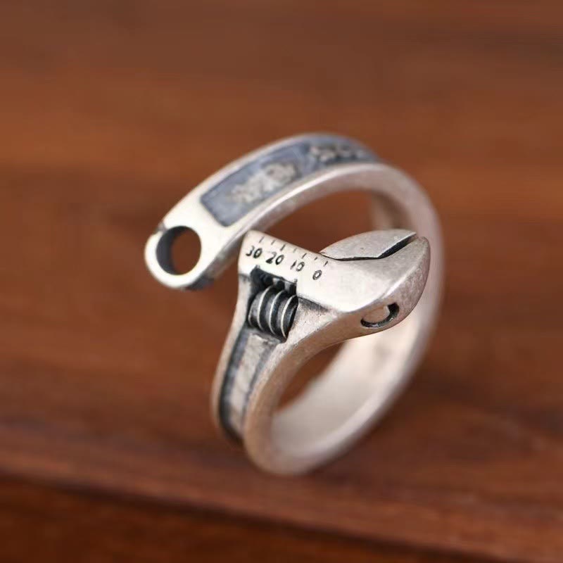 WorldNorse Sterling Silver Motorcycle Wrench Ring