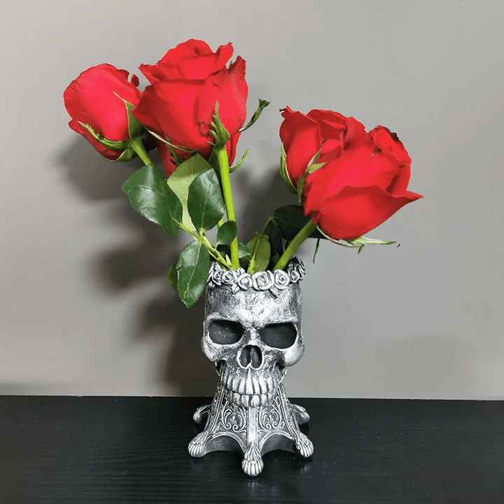 WorldNorse Skull Skeleton Resin Vase Decor