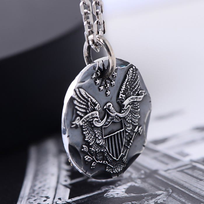 WorldNorse Flying Eagle Coin Double Side Necklace