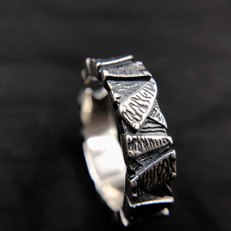 WorldNorse Scar Shape Texture Ring