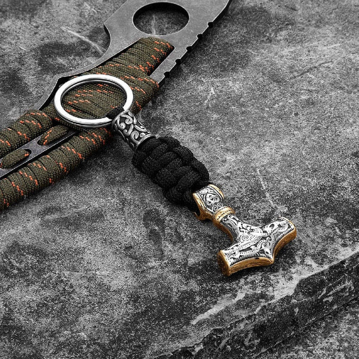 WorldNorse Mjolnir Paracord And Stainless Steel Keychain