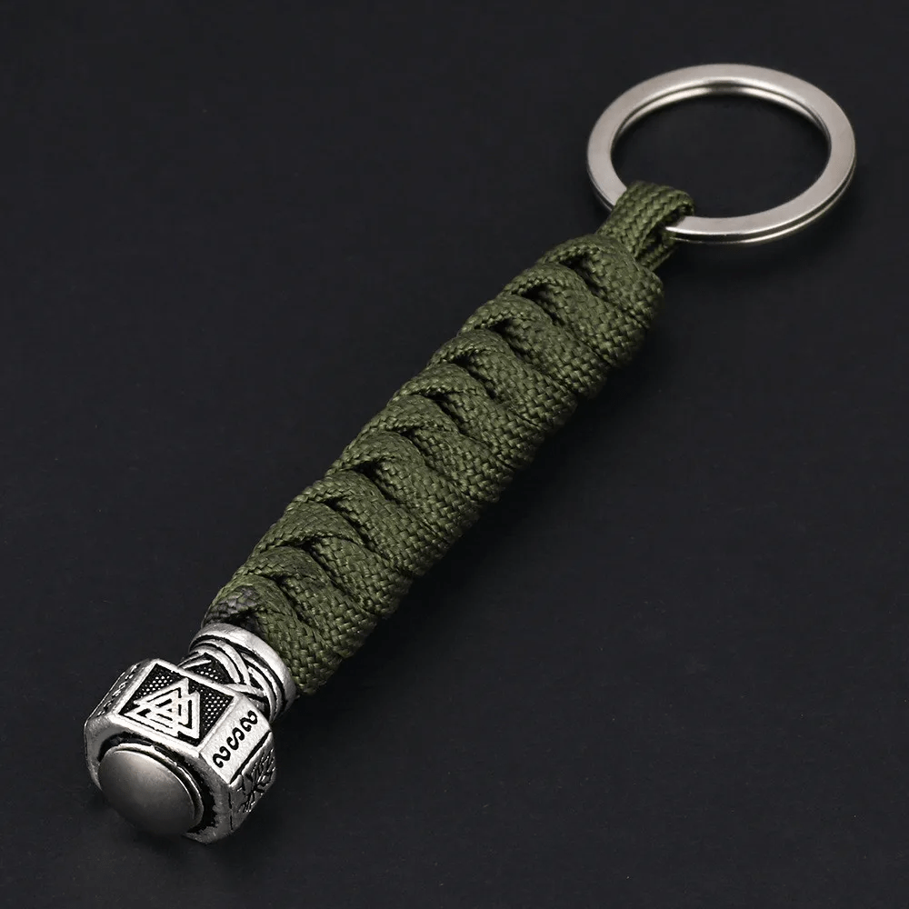 WorldNorse Valknut Hammer Keyring Keychain