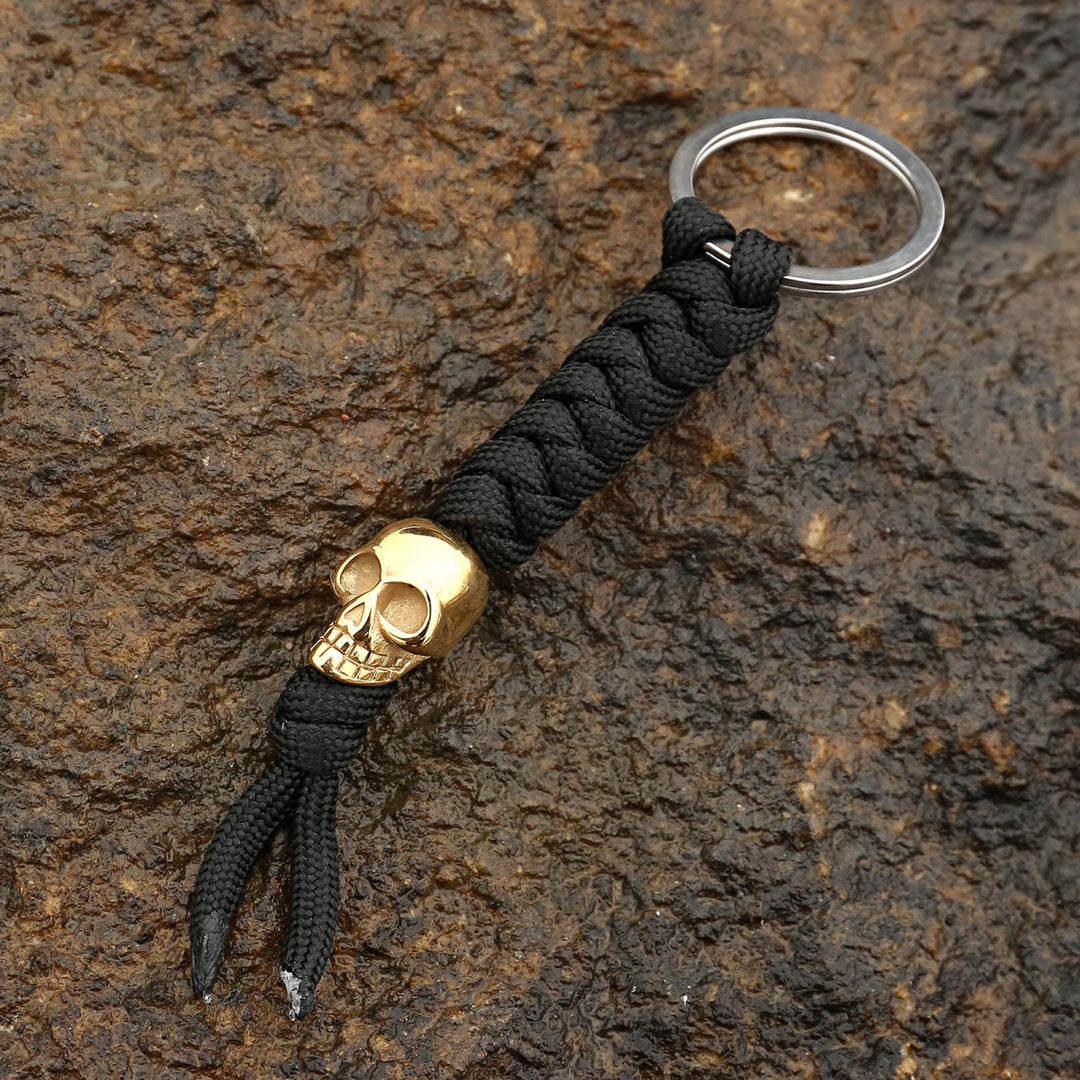 WorldNorse Skull Parachute Rope Keychain