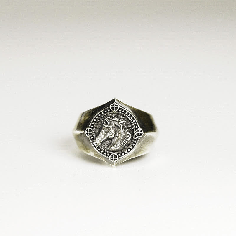 WorldNorse War Horse Signet Charger Ring