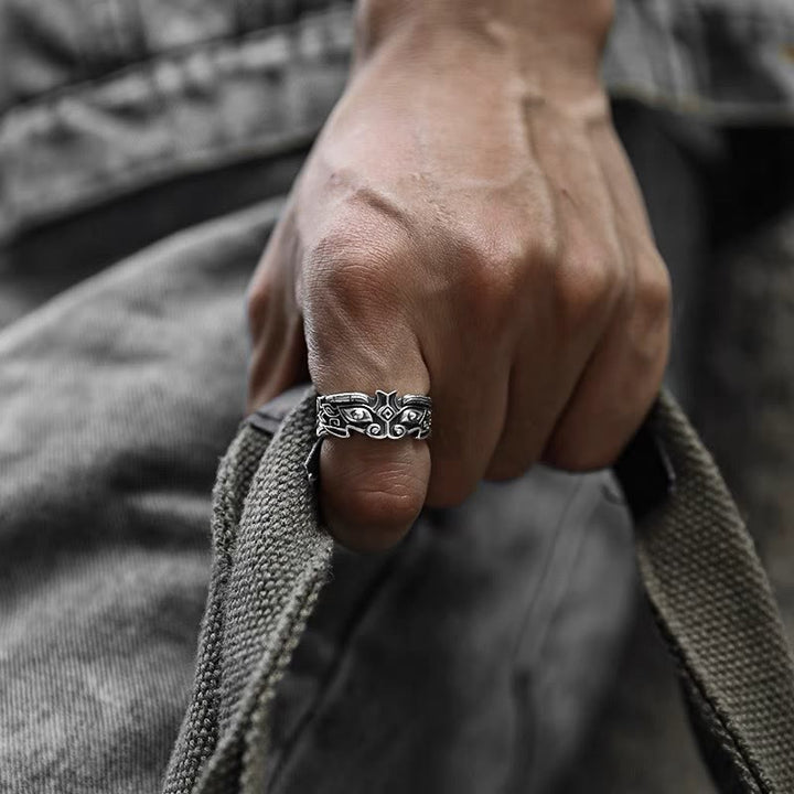 WorldNorse Men Vintage Gluttonous Divine Beast Ring