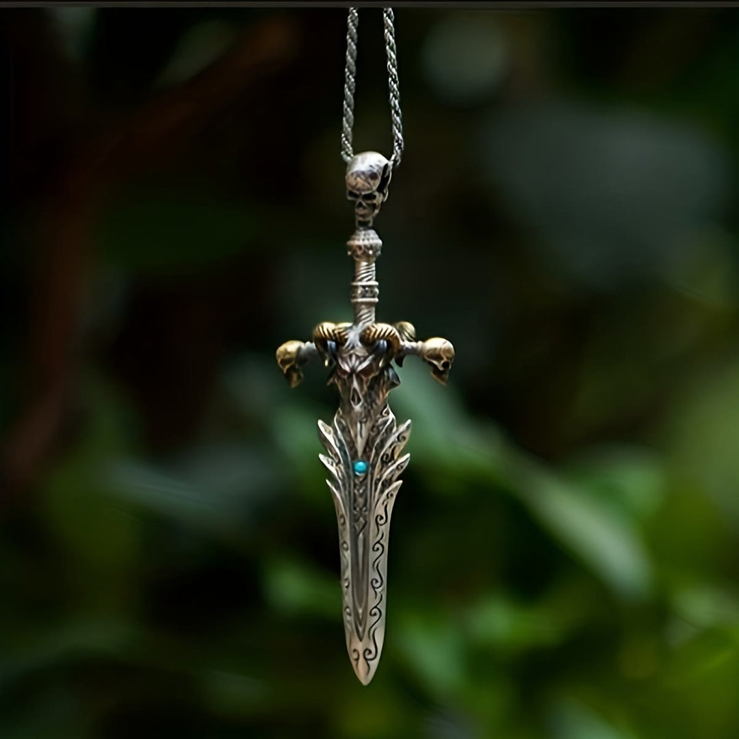 WorldNorse Sheep Skull Sword Necklace