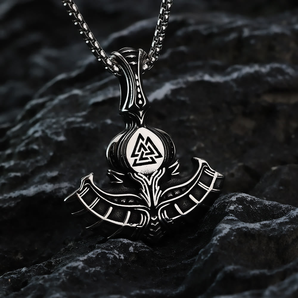 WorldNorse Valknut Anchor Viking Necklace