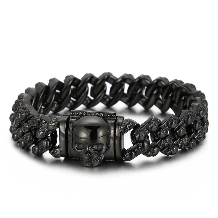 WorldNorse Punk Skeletons Head Bracelet