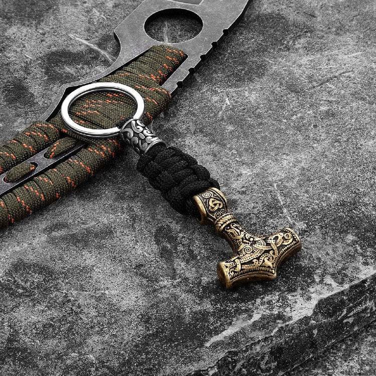 WorldNorse Mjolnir Paracord And Stainless Steel Keychain