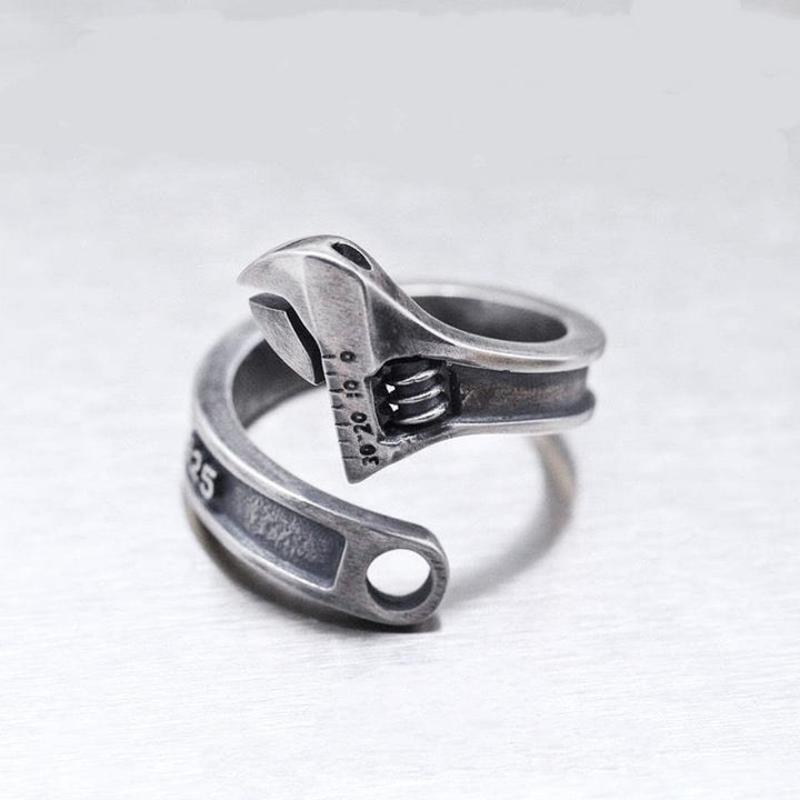 WorldNorse Sterling Silver Motorcycle Wrench Ring