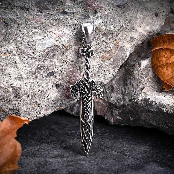 WorldNorse Nordic Viking Warrior Celtic Knot Sword Necklace