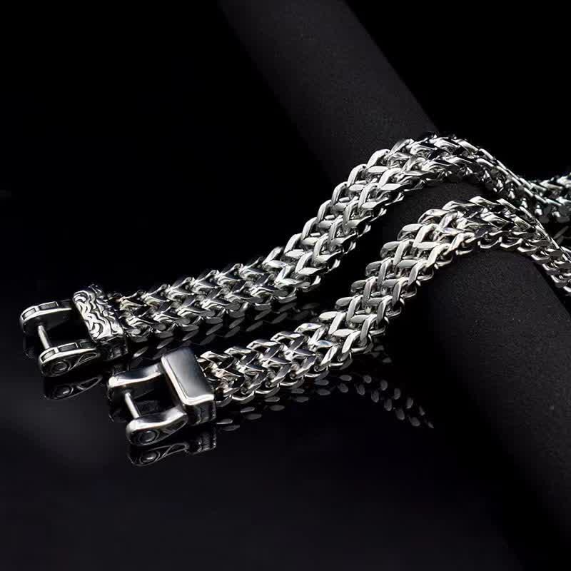 WorldNorse Men's Viking Silver Wolf Head Bracelet - image 4