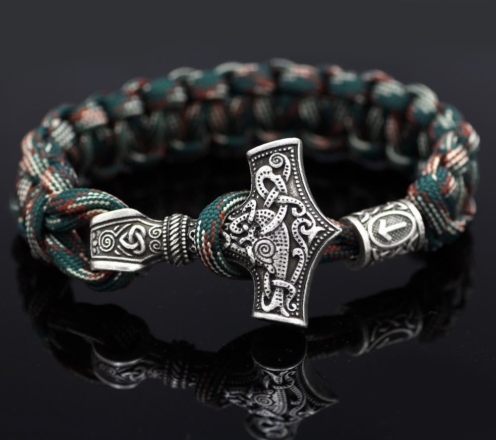 Flash Sale - WorldNorse Thor's Hammer Braided Rope Viking Mjolnir Bracelet