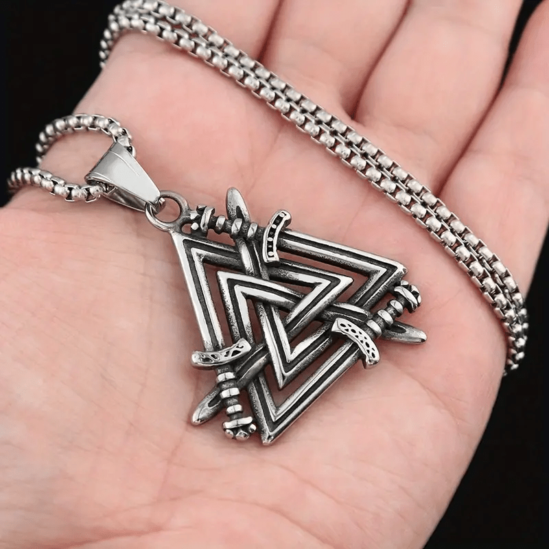 WorldNorse Valknut With Sword Necklace