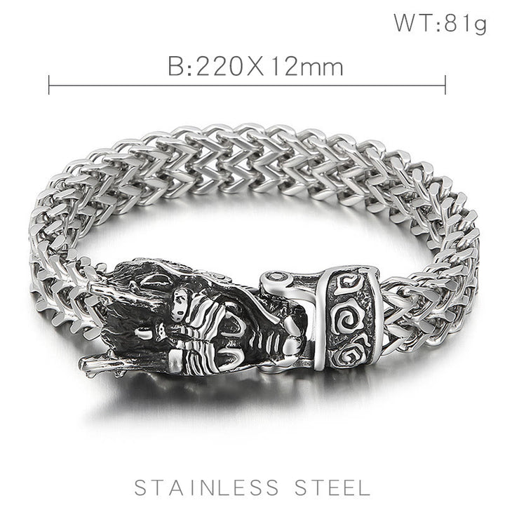 WorldNorse Norse Dragon Mesh Chain Bracelet