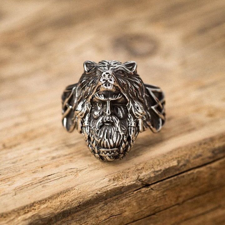 WorldNorse Odin Worrior Wolf Head Ring