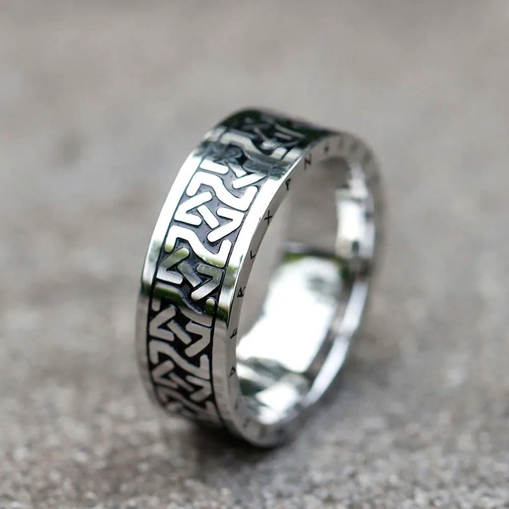 WorldNorse Viking Rune Totem Stainless Steel Ring