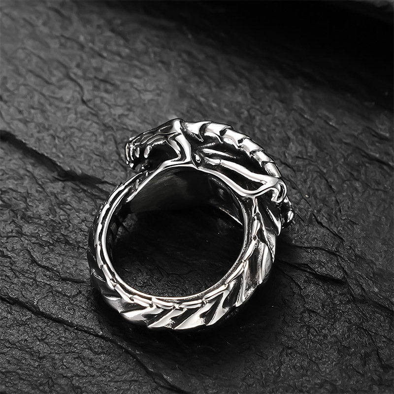 WorldNorse Nordic Mythical Giant Dragon Nicolas Style Protection Ring / Necklace