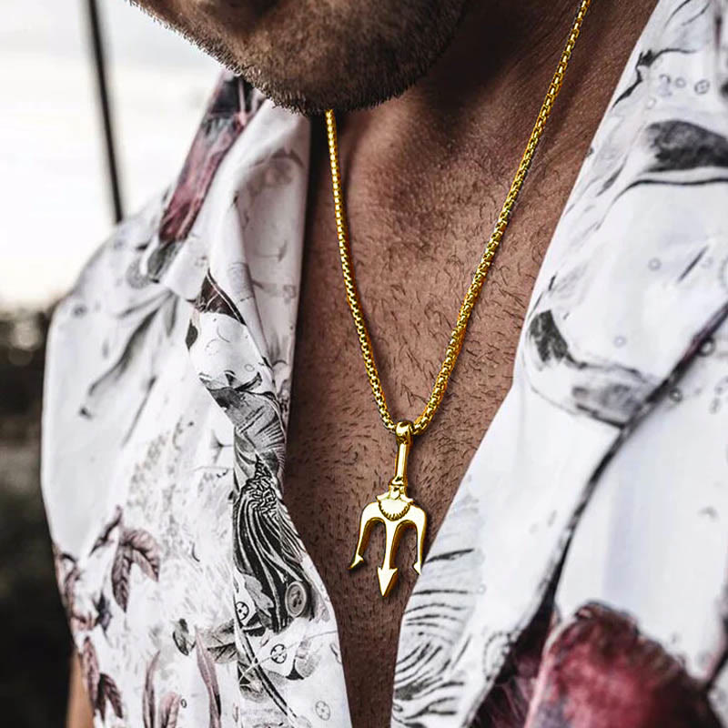 WorldNorse "Power and Courage" Poseidon Trident Necklace