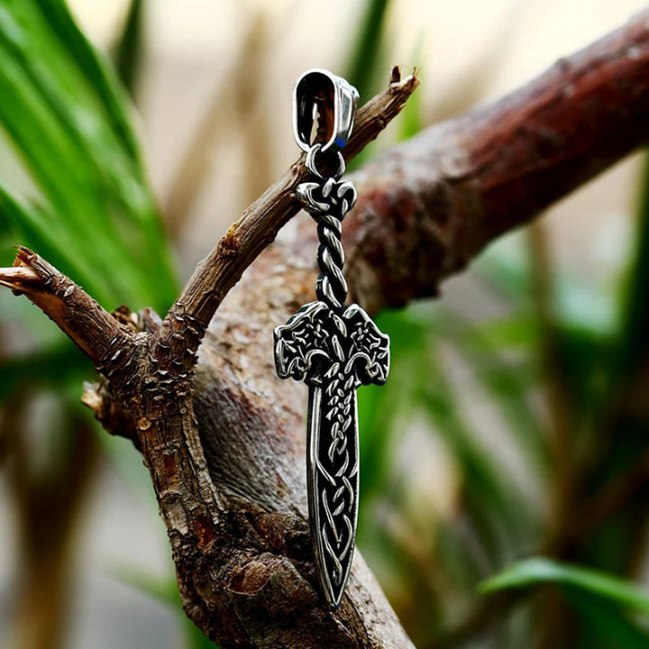 WorldNorse Nordic Viking Warrior Celtic Knot Sword Necklace