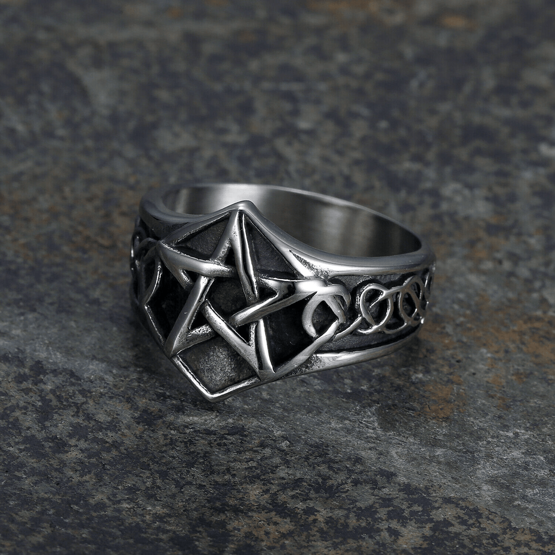 FREE Today: Celtic Knot Pagan Pentagram Star Ring