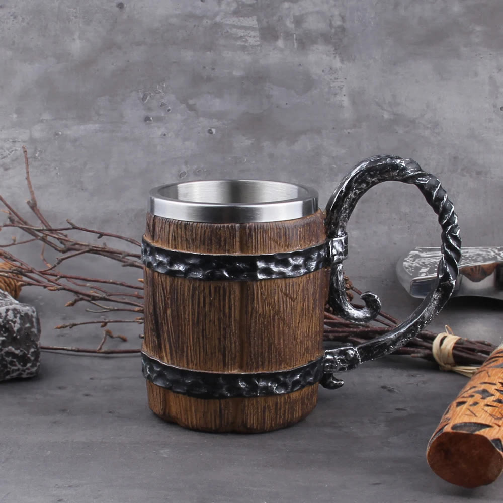 WorldNorse Viking Wood Style Beer Mug