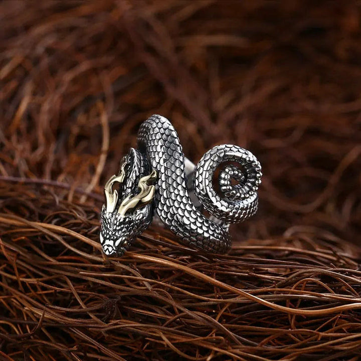 FREE Today: Retro Punk Snake Jormungandr Ring