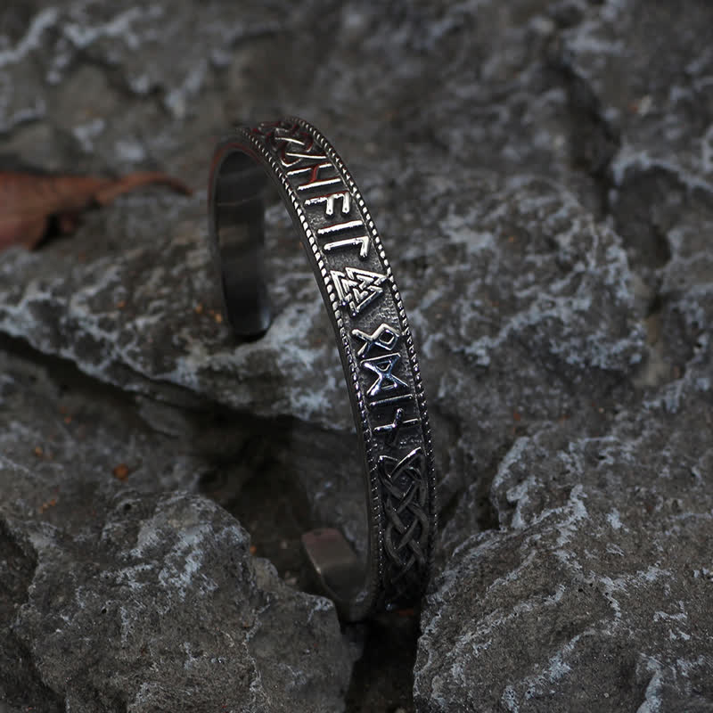 WorldNorse Men's Vintage Norse Valknut Viking Bracelet - image 3